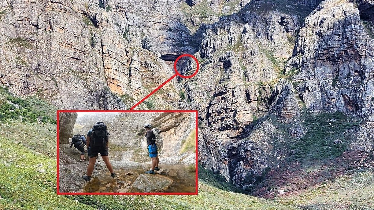 ▲▼南非發生怪異登山事故，一群狒狒竟然將一塊60公斤重的巨石推下山崖，導致3名登山客腿部骨折。（圖／翻攝自Facebook／WSARWesternCape）
