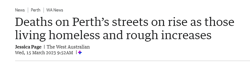 珀斯遭遇新危机，去年超100人死于街头（图） - 1