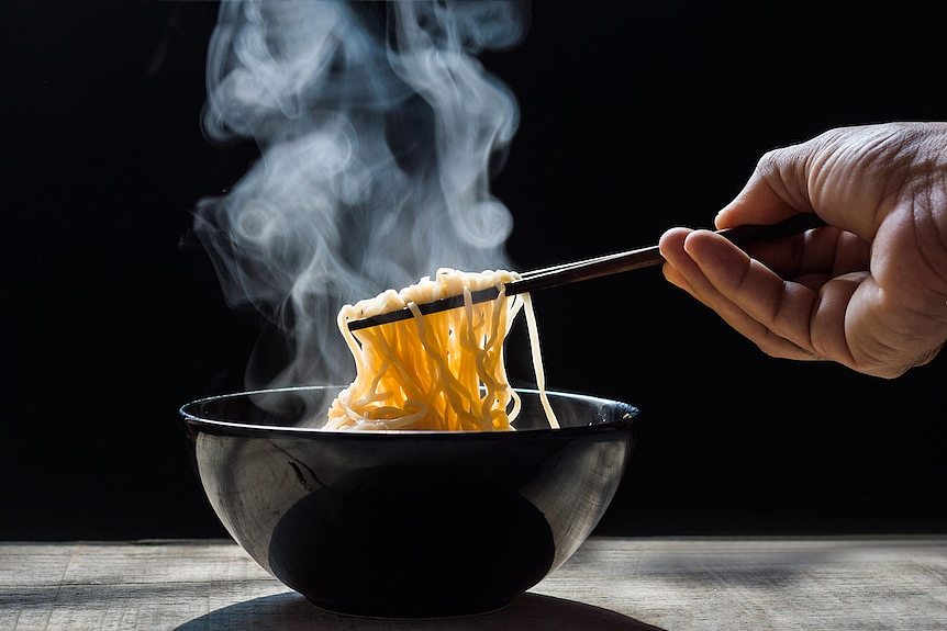 instant noodles in a bowl