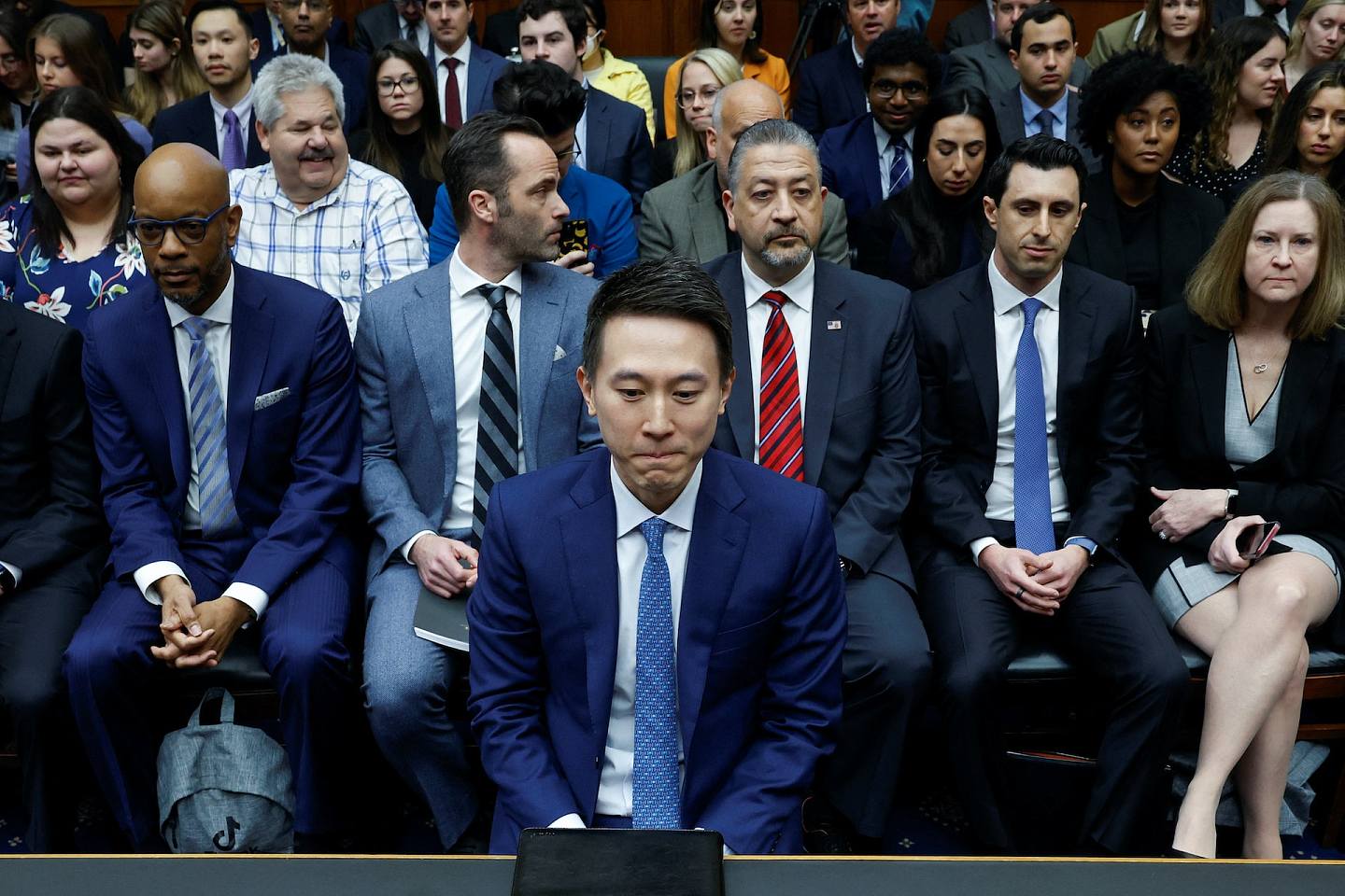 TikTok CEO周受资首次出席国会听证会，受两党议员严厉质询。 （Reuters）
