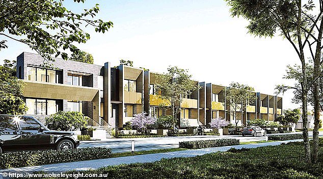 A Chinese buyer wanted the floor of his $4.786million townhouse in Sydney's Upper North Shore suburb of Linfield, to be lined with copper plates as part of good Feng Shui (pictured, artist¿s impression of the Wolseley Eight townhouses in Lindfield)