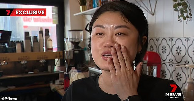 A café in the swanky suburb of Balmain has been ransacked with hundreds of dollars stolen - before the local community rallied behind popular store owner Sen Cheng (pictured), bringing the store owner to tears