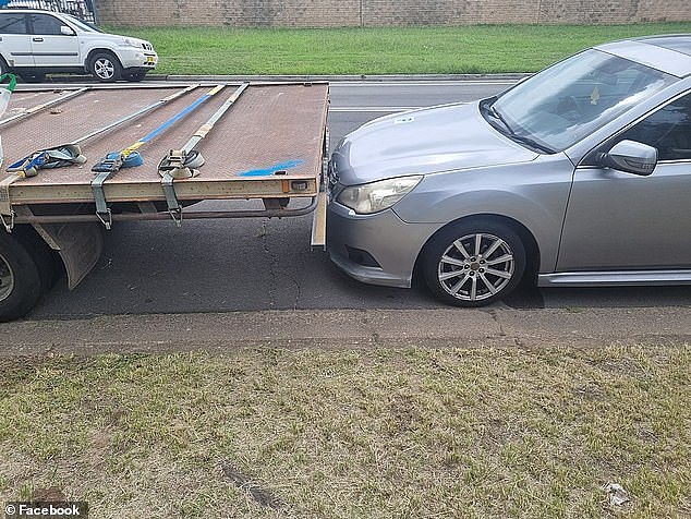 One car was spotted parked dangerously close to a trailer on the increasingly popular Facebook page