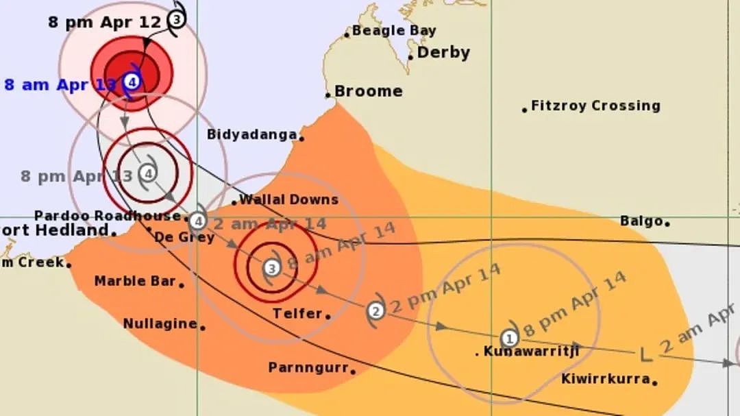 警报！伊尔莎飓风已升至四级，或于周四晚登陆西澳，这些地区将受影响 - 3