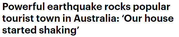 西澳海岸附近发生4.9级地震！居民：房子窗户都在摇晃，持续近5分钟（组图） - 1