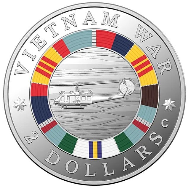 A silver $2 coin (above) marking the 50th anniversary of the end of Australia's involvement in the Vietnam War has been valued at $1,200
