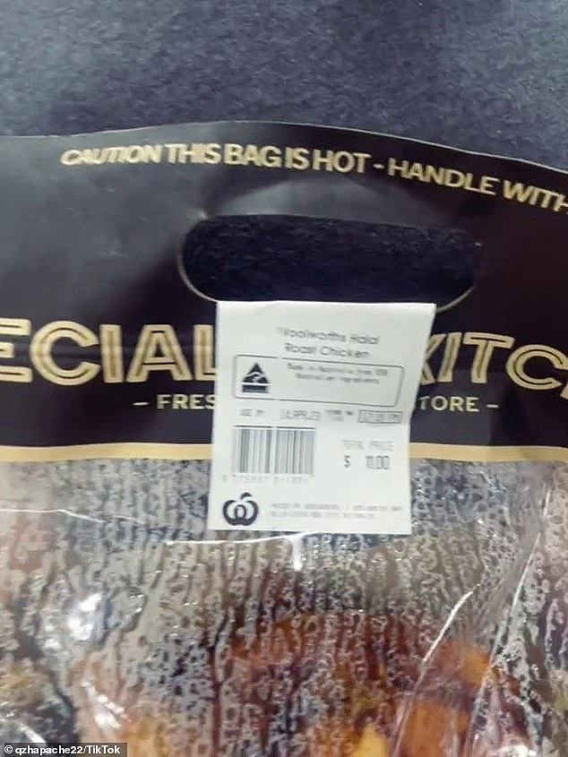Shopper said that a Hot Roast Chicken in a black bag is halal - meaning it is permissible for Muslims to eat