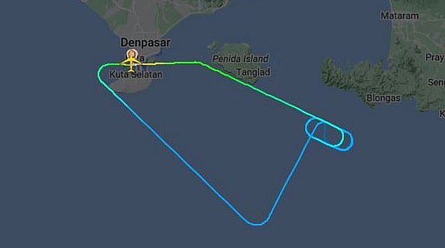 Flight tracking data shows flight JQ38 returning to Bali an hour into the flight on April 12