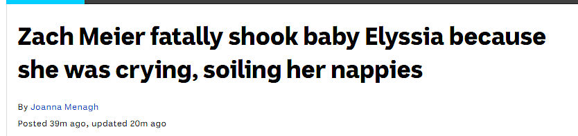 禽兽不如！珀斯男子杀死3个月女婴，只因她弄脏了尿布（组图） - 1