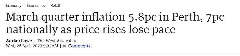 珀斯通胀率下降，成全澳第一低，各专家对利率预测众说纷纭（组图） - 1