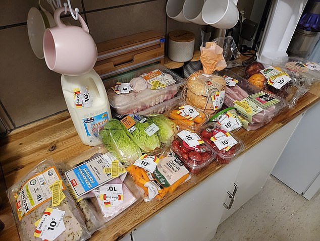 Coles shopper Ash made others envious after revealing she purchased $126.50 worth of groceries for just $1.82 (food haul pictured)