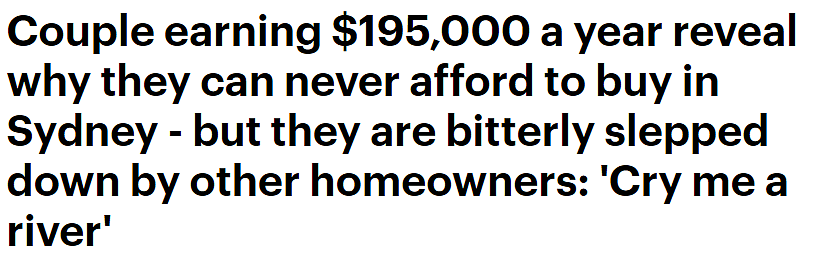悉尼夫妇年入$19.5万，诉苦“买不起房”！网友：少挥霍，多存钱（组图） - 1