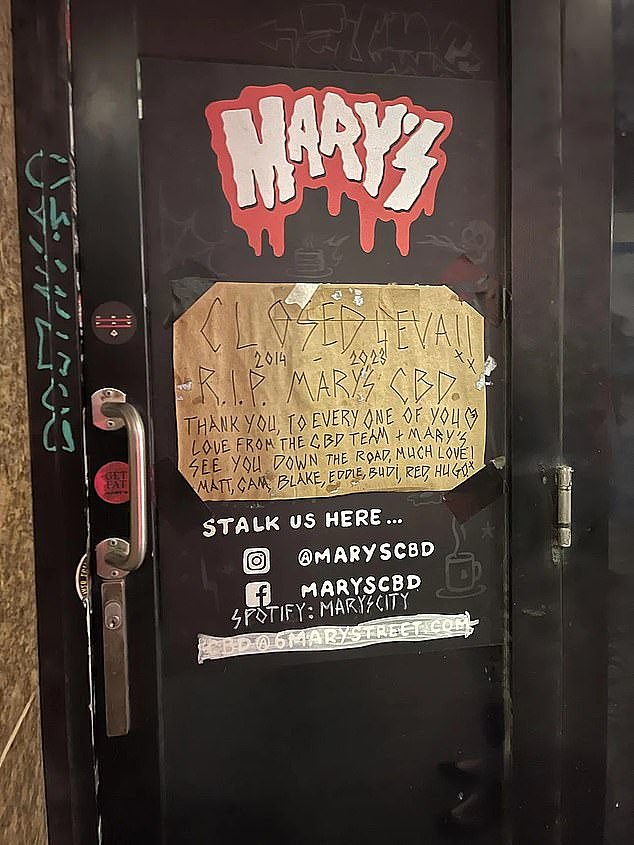 Patrons turning up at the central Sydney outlet for hipster chain of burger bars Mary's were greeted with a shock closure notice