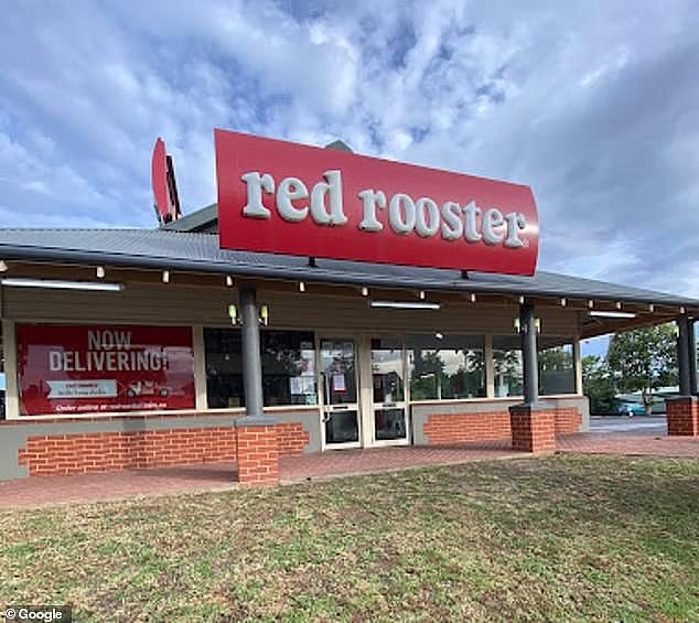 A Red Rooster outlet at Wodonga, Victoria is alleged to have employed several children under the age of 15 without the appropriate permit on nearly 170 occasions (pictured, Red Rooster's Wodonga store)