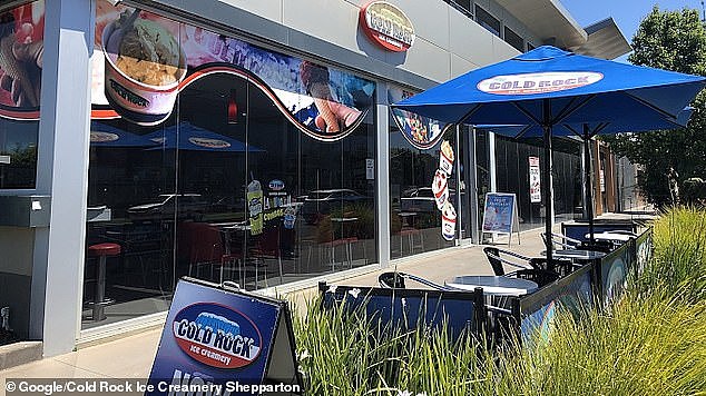 Cold Rock in Shepparton (pictured) is accused of failing to provide sufficient breaks of at least 30 minutes every three hours and employing children later than 9pm