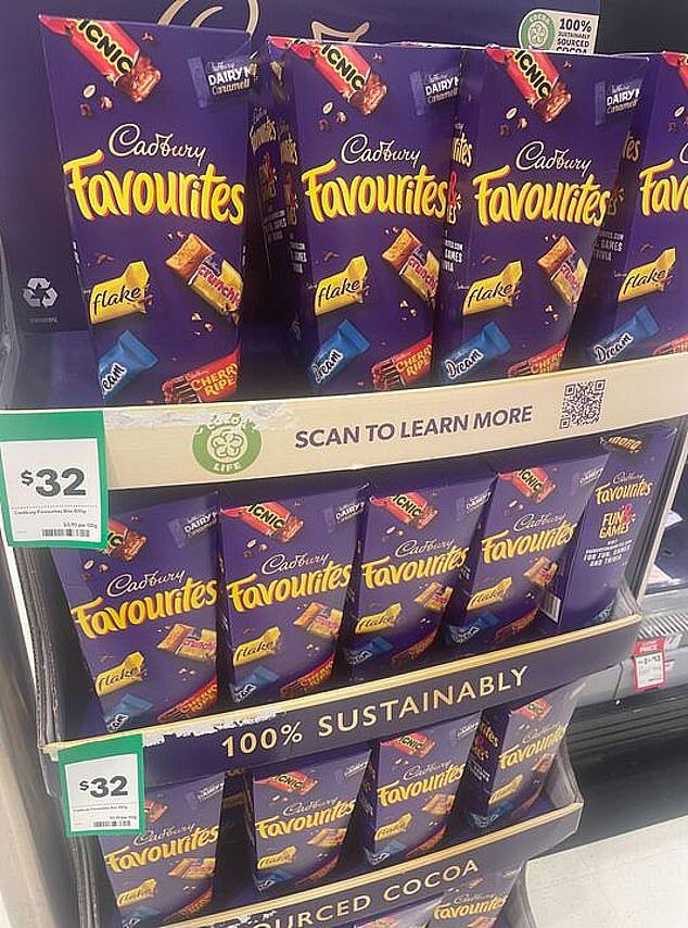 Earlier this month Woolworths started selling a box of Cadbury Favourites for a whopping $32