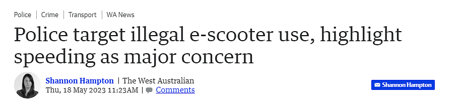 不再警告，直接处罚！西澳警方终于出手，严打非法滑板电动车（组图） - 1