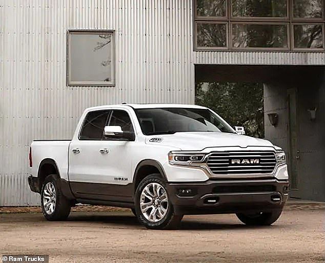 The RAM 1500 brand utes (pictured) have skyrocketed in popularity across Australia in just five years with over 4,000 sold in 2021 - compared with just 292 in 2016