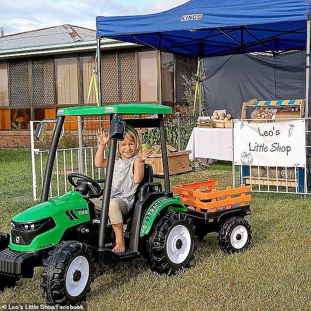 Leo Tyers (pictured) has been running a successful fruit and veg stall from the garden of his family  home in the rural town of Gatton, west of Brisbane, since last year
