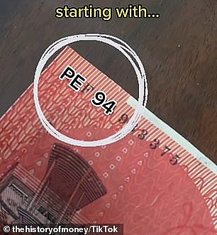 该纸币还将具有以 PE94 开头的序列号