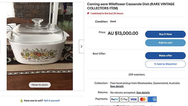 This auction has a whopping 209 watchers. 
