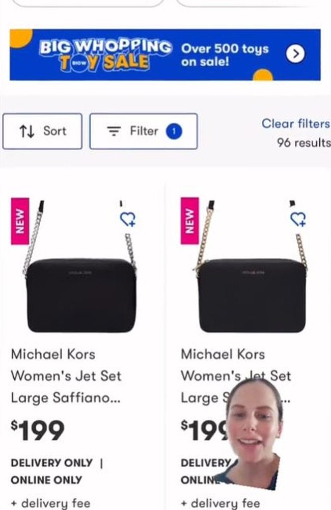 One beady-eyed Australian spotted Big W was selling Michael Kors bags online. Picture: TikTok/@instaemma89