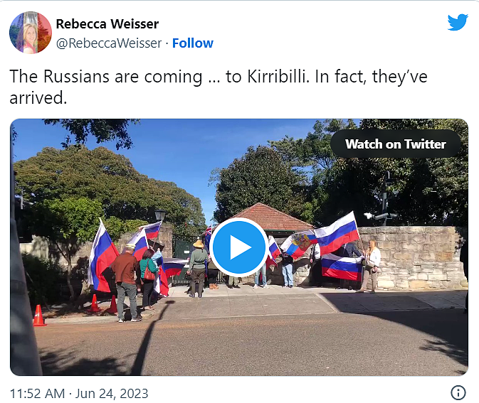 亲俄抗议者在艾博年官邸外游行，抗议政府阻止新建俄罗斯使馆（视频/组图） - 3