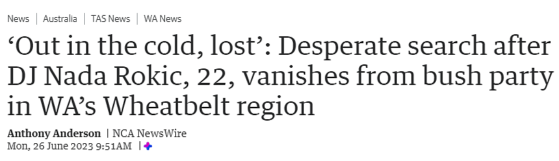 寻人启事：西澳22岁女子参加派对后离奇失踪，警方紧急搜救（组图） - 1