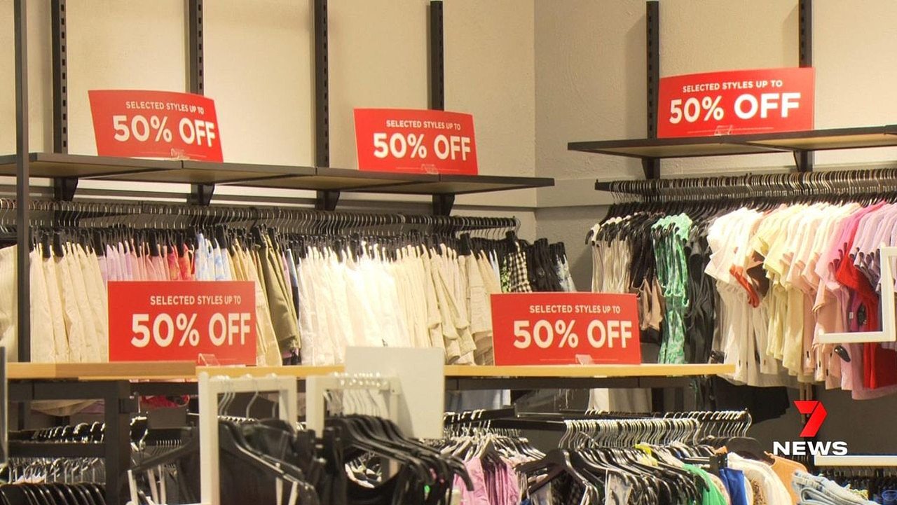 Some stores are offering 75 per cent off. Picture: 7 News.