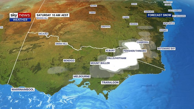 A heavy snow dump is on the horizon for the major snow resorts on Friday and Saturday. Picture: Sky News Australia