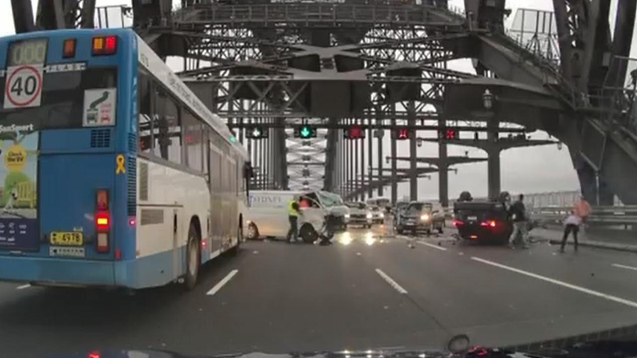 The crash caused chaos on the bridge for hours.