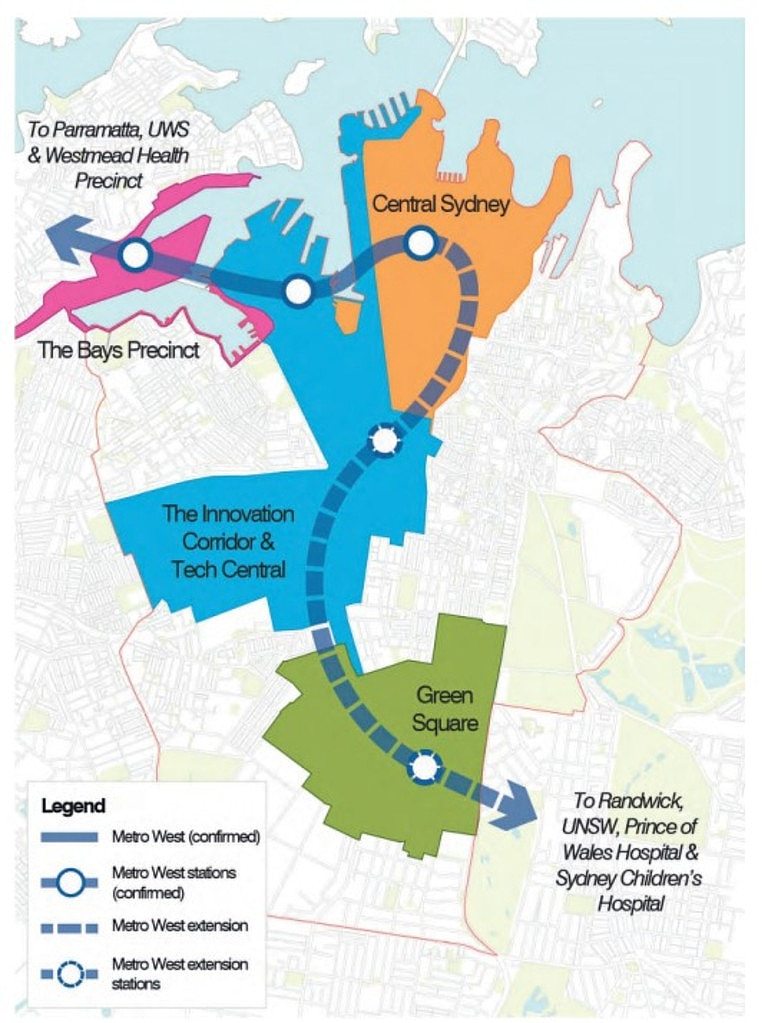 新南威尔士州政府的地铁西延伸铁路项目为悉尼市的战略提供了信息。图片：悉尼市。