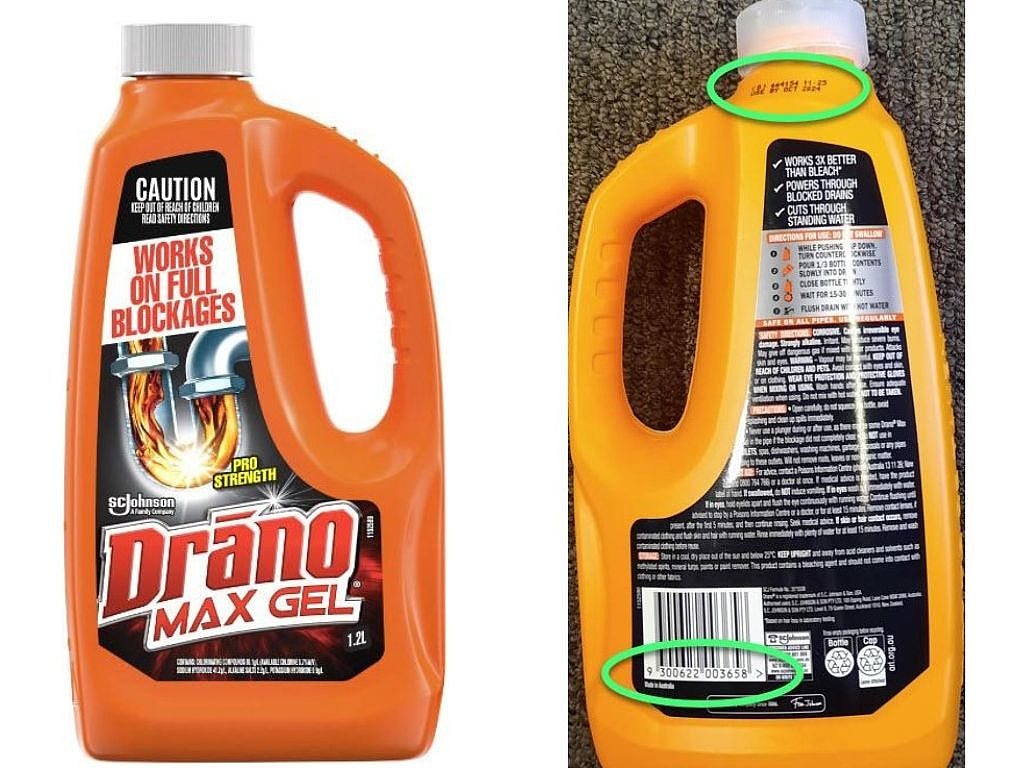 The popular drain cleaner has been recalled over issues with the leaky bottle cap. Picture: Product Safety Australia