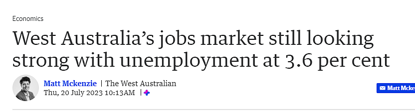 失业率下降至3.6%！西澳就业市场强劲，但专家预测：下半年会有大批人失业（组图） - 1