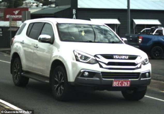 Police have confirmed one of the vehicles (pictured) involved in the crash was allegedly stolen from Gympie around 4.30pm Thursday