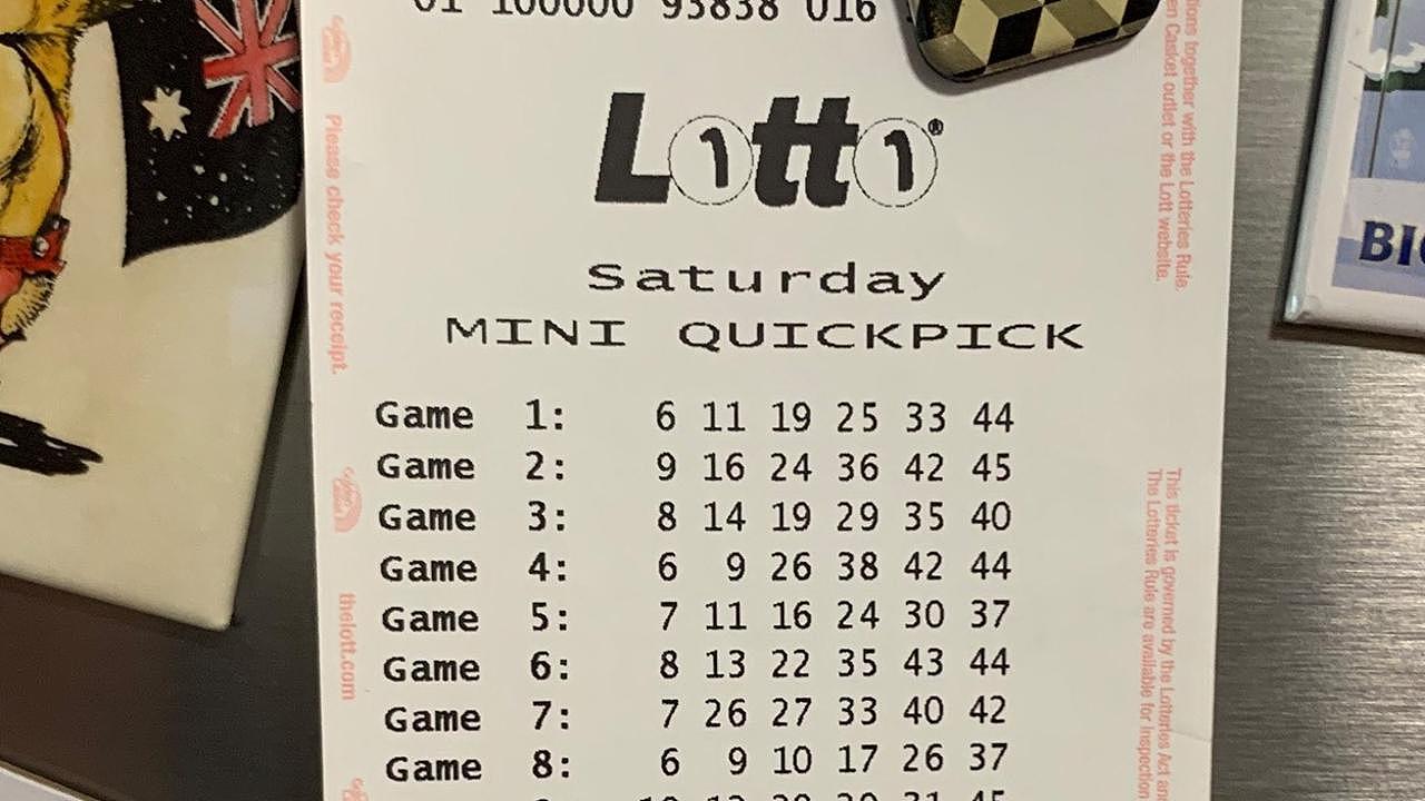 A Sydney mum says her children will be able to “grow up safe and happy” after she discovered a $2 million dollar lotto ticket stuck to her fridge. Picture: Supplied
