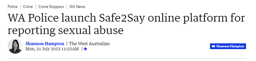 重磅！西澳警方推出世界首个线上性侵举报平台（组图） - 1