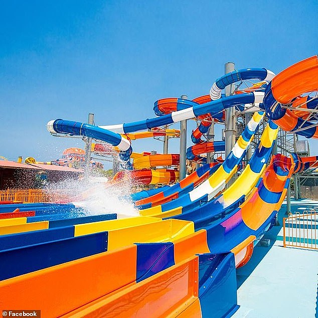 A statement of claim filed last month by Shine Lawyers alleges the girl was left 'bleeding profusely' when she forcefully hit the water while riding the 'Fully 6' slide at White Water World in November 2020 (Pictured: Fully 6 slide)