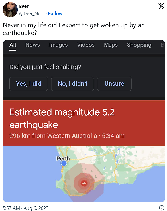 西澳今晨突发5.6级地震！珀斯等地居民有震感，有人称被“震”下床（组图） - 4