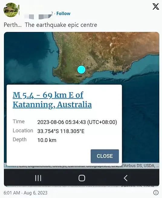 突发！西澳发生5.6级地震，珀斯也有震感（组图） - 3