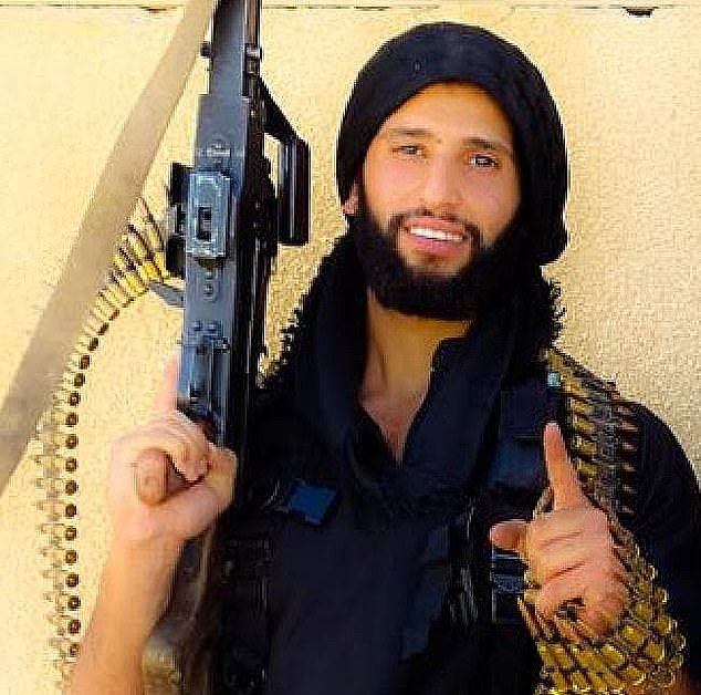 Aged 19, Duman fled her family in Melbourne in 2014 to sneak into Syria after being recruited to ISIS by Australian partyboy turned jihad extremist, Mahmoud Abdullatif (pictured)