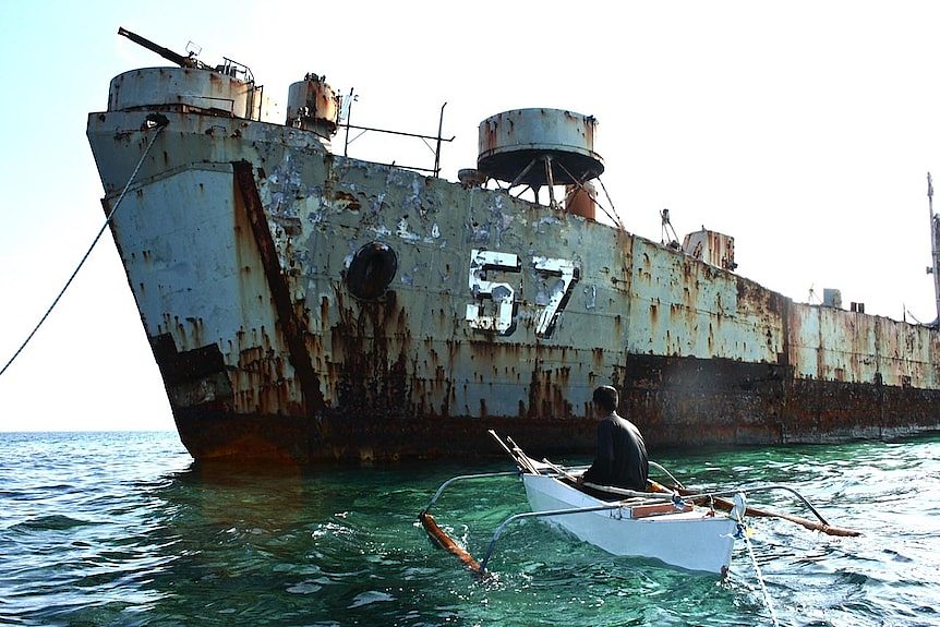 The rusting Philippines navy ship Sierra Madre is home to a detachment of marines.