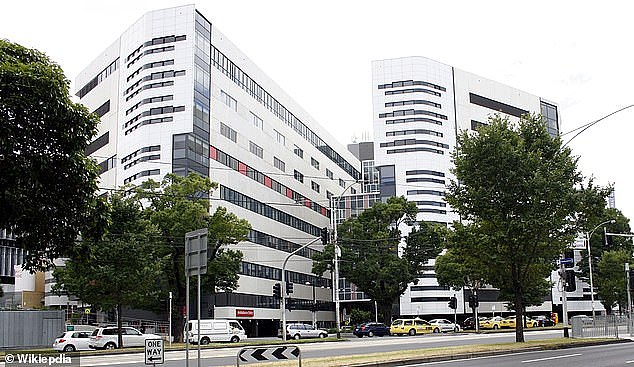 Jesse Pohlner, 38, was four months pregnant when he underwent a full hysterectomy at Royal Women's Hospital in Melbourne (pictured) during lockdown in 2021