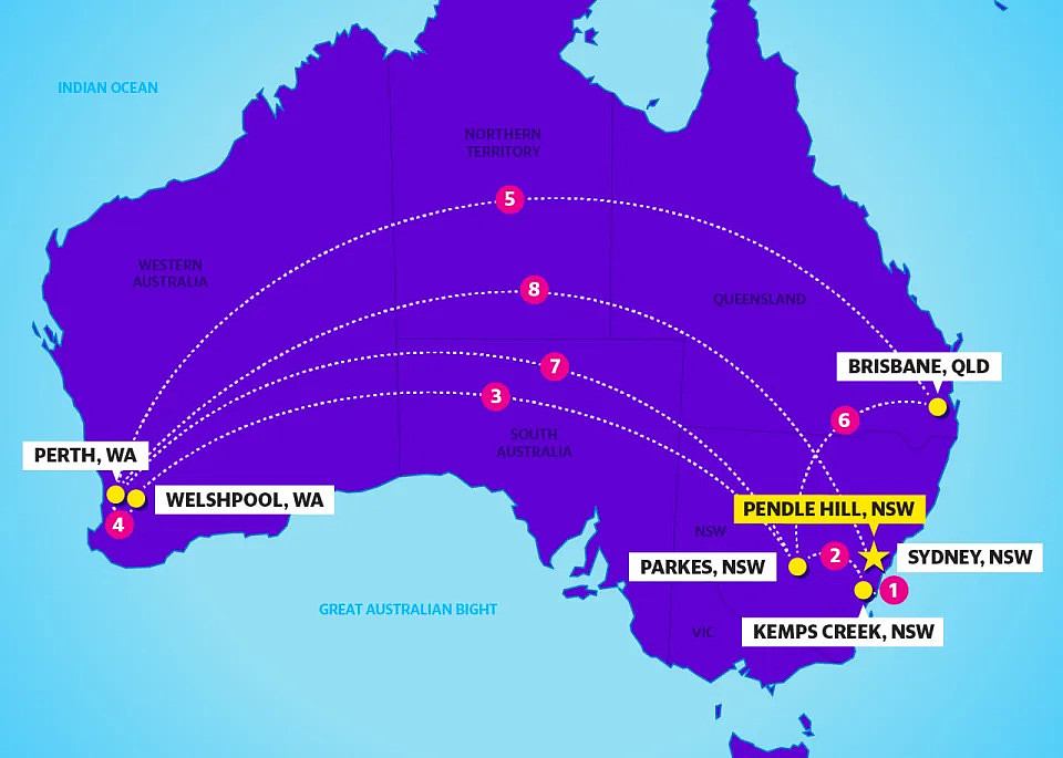 According to the man's tracking history, these are the locations the parcel was processed around the country. Source: Yahoo News Australia. 