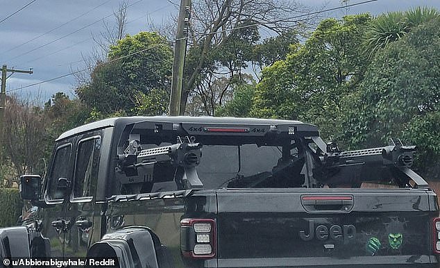 The 'antisocial Toorak tractor' was photographed in Melbourne on Sunday and the images were posted to redditt