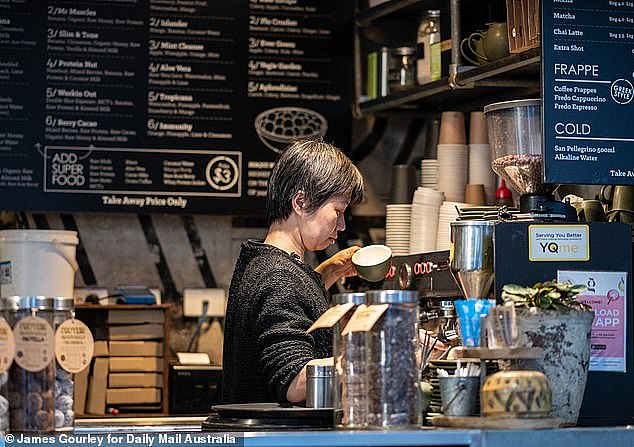 The hospitality industry will also be impacted by AI - barista roles could drop by as much as 16 per cent in the next four years