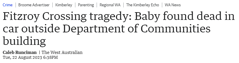 悲剧！西澳婴儿活活热死在车内，警方正在展开调查（组图） - 1