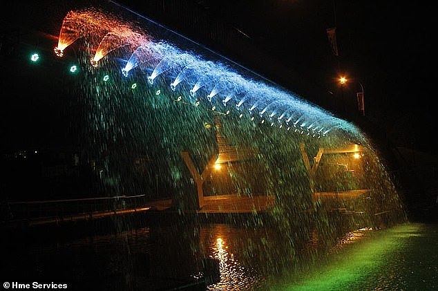 HME Services' closure has also affected multiple projects worth millions of dollars (pictured, the company's light display at the Barry Wilde Bridge in Parramatta, west Sydney)