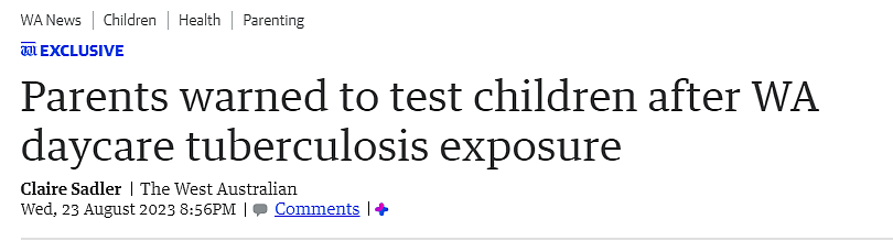 引起恐慌！珀斯托儿所爆传染病，家长们被警告：带孩子做筛查（组图） - 1