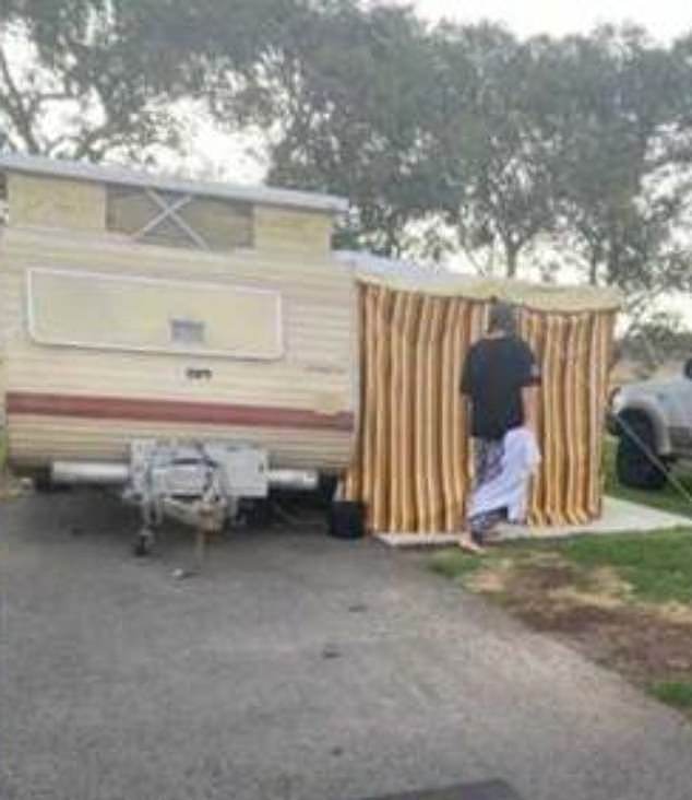They family who have been homeless for the past eight months are confined to this caravan which has only three single beds, leaving Ms Price's 15-year-old son to sleep in a small tent outside